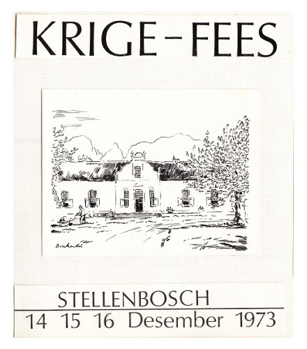 Voorblad van die 1973 Krige-feesprogram