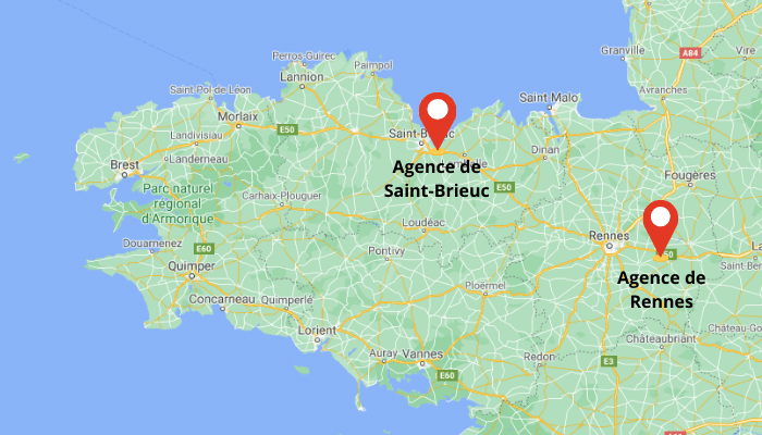 map avec les 2 agences