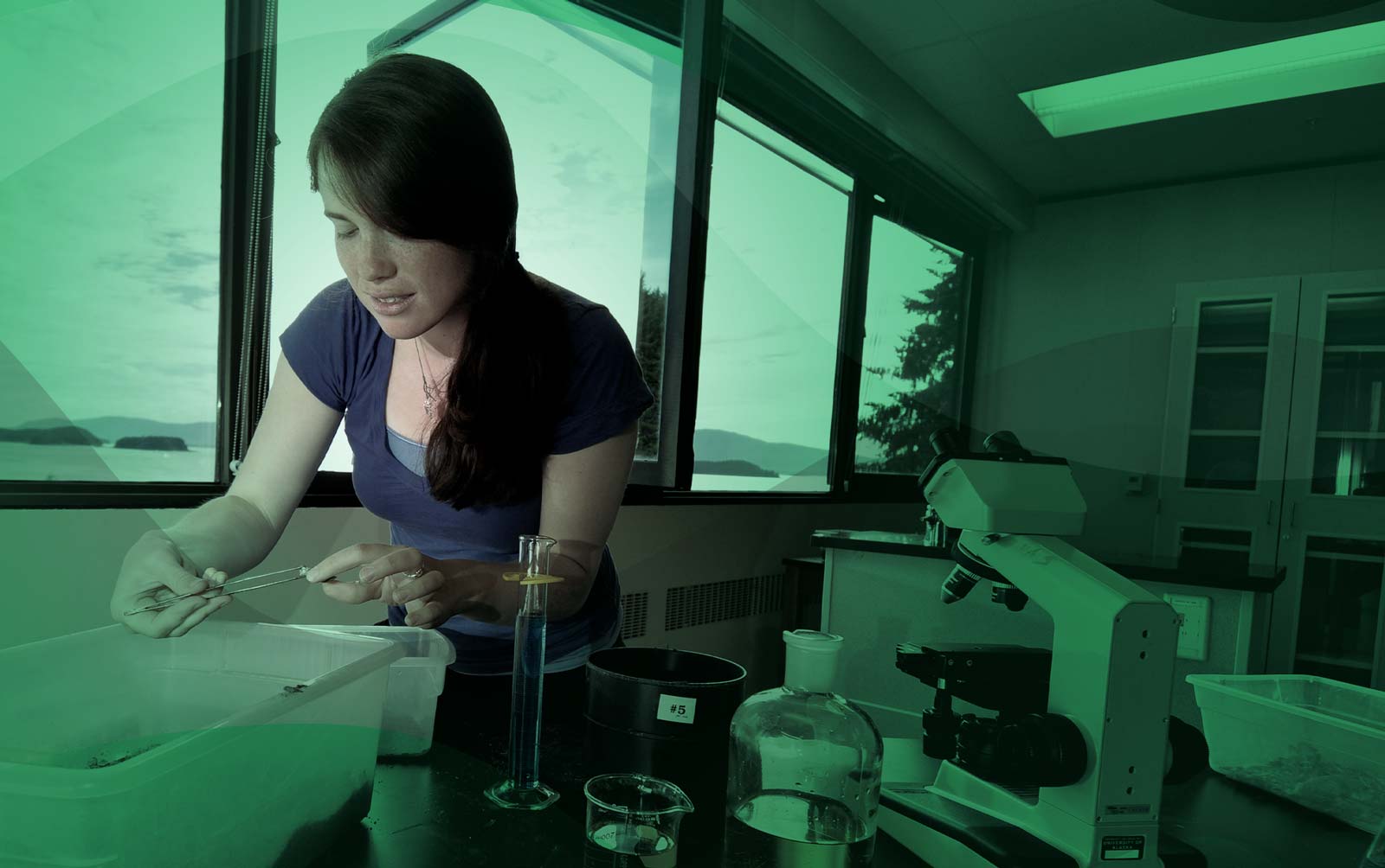 Female student in lab