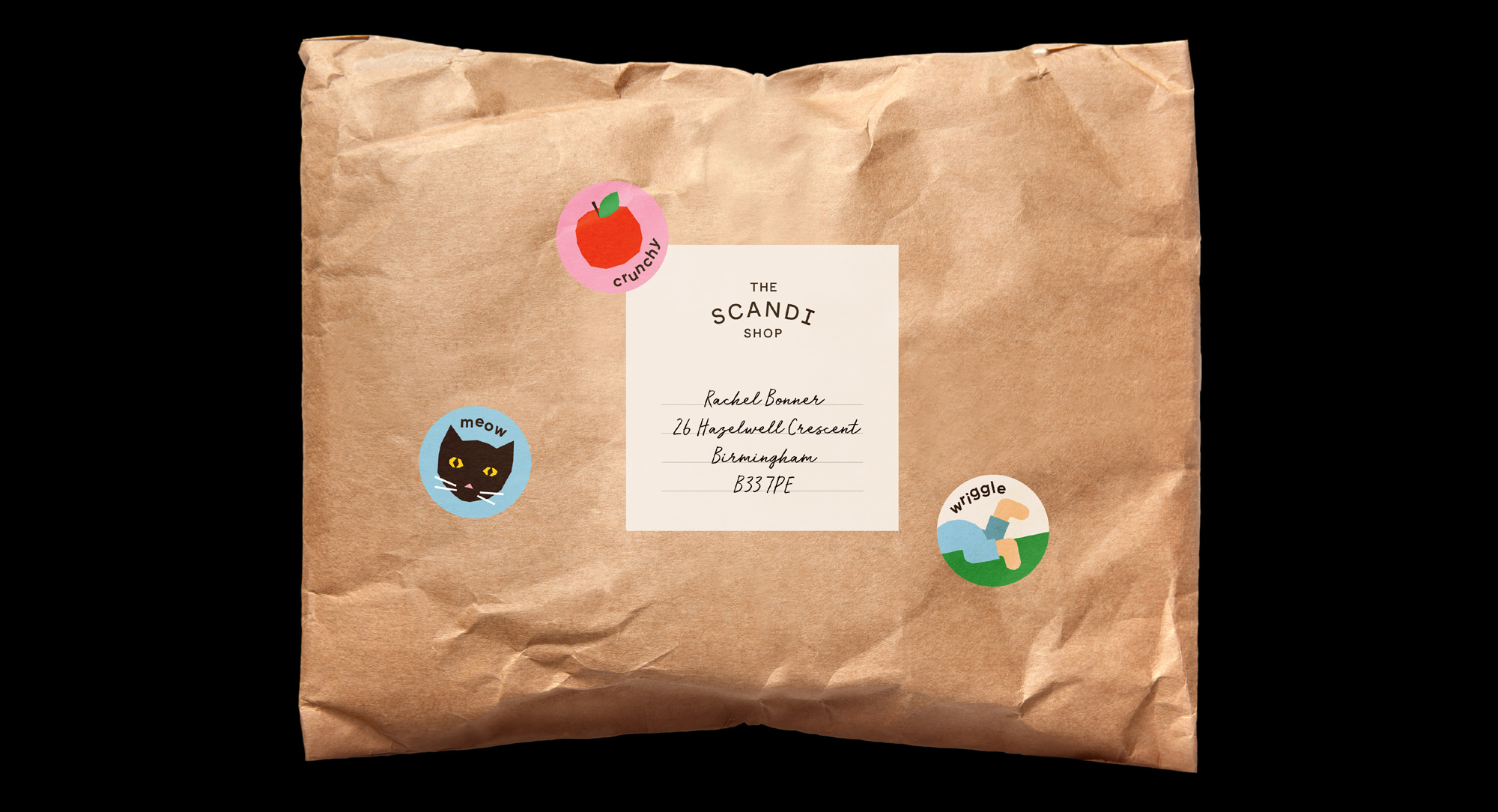 the scandi shop packaging design and stickers