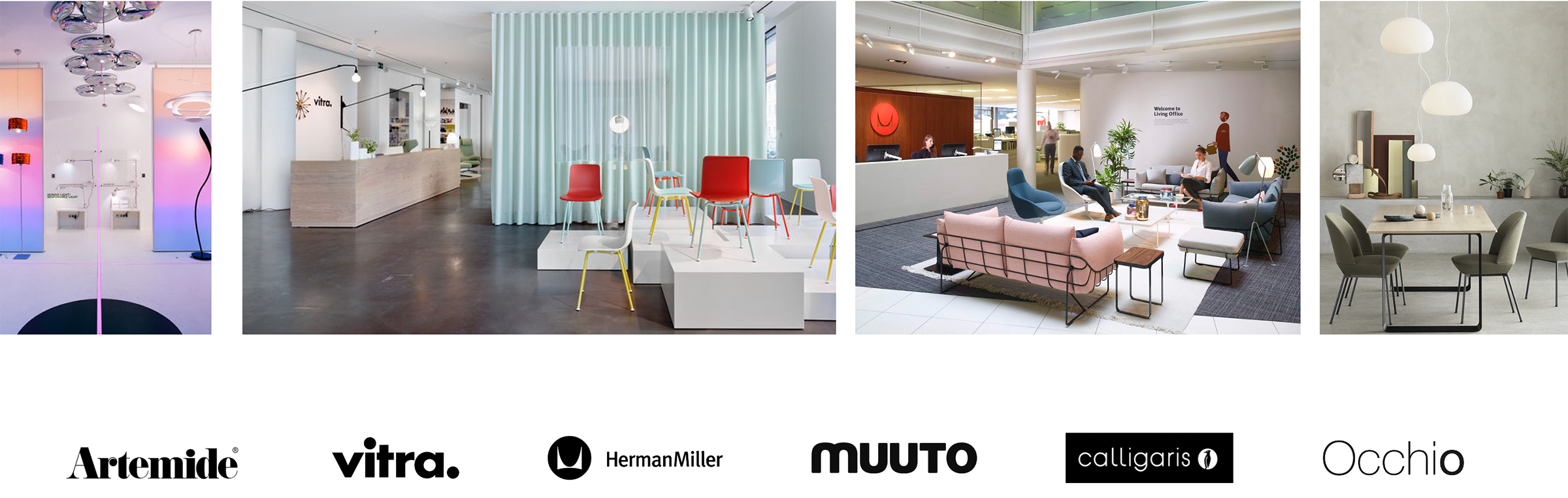 Möbelauswahl von Artemide, vitra, HermanMiller usw.
