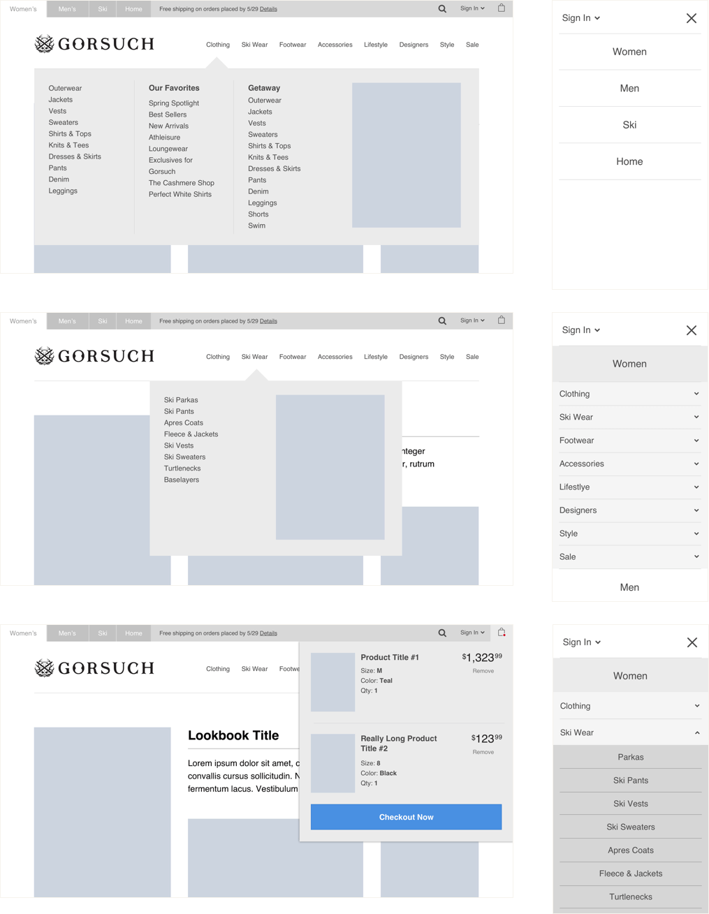 An open dropdown menu reveals a mega menu with the categories for the directory.