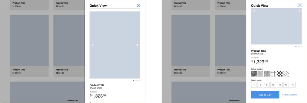 Quickview modal on desktop
