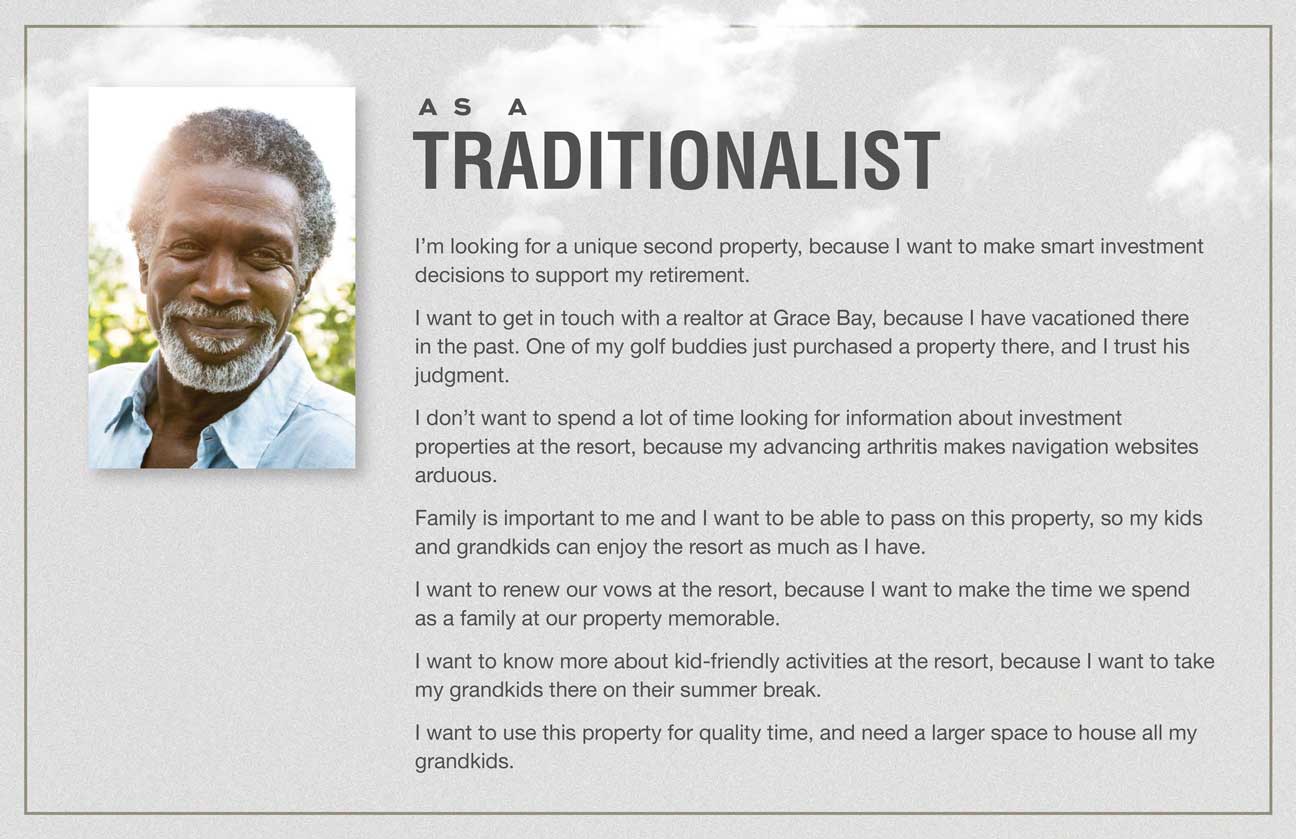 User stories for the Traditionalist archetype.