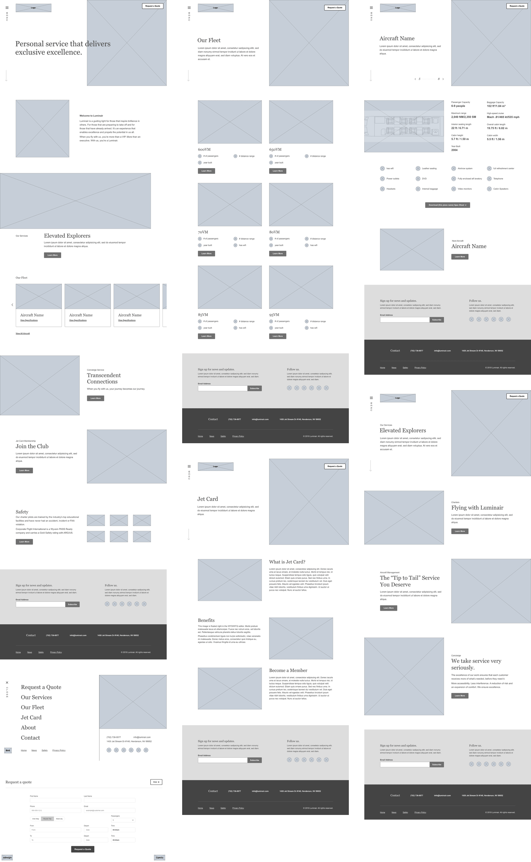 High fidelity desktop wireframes