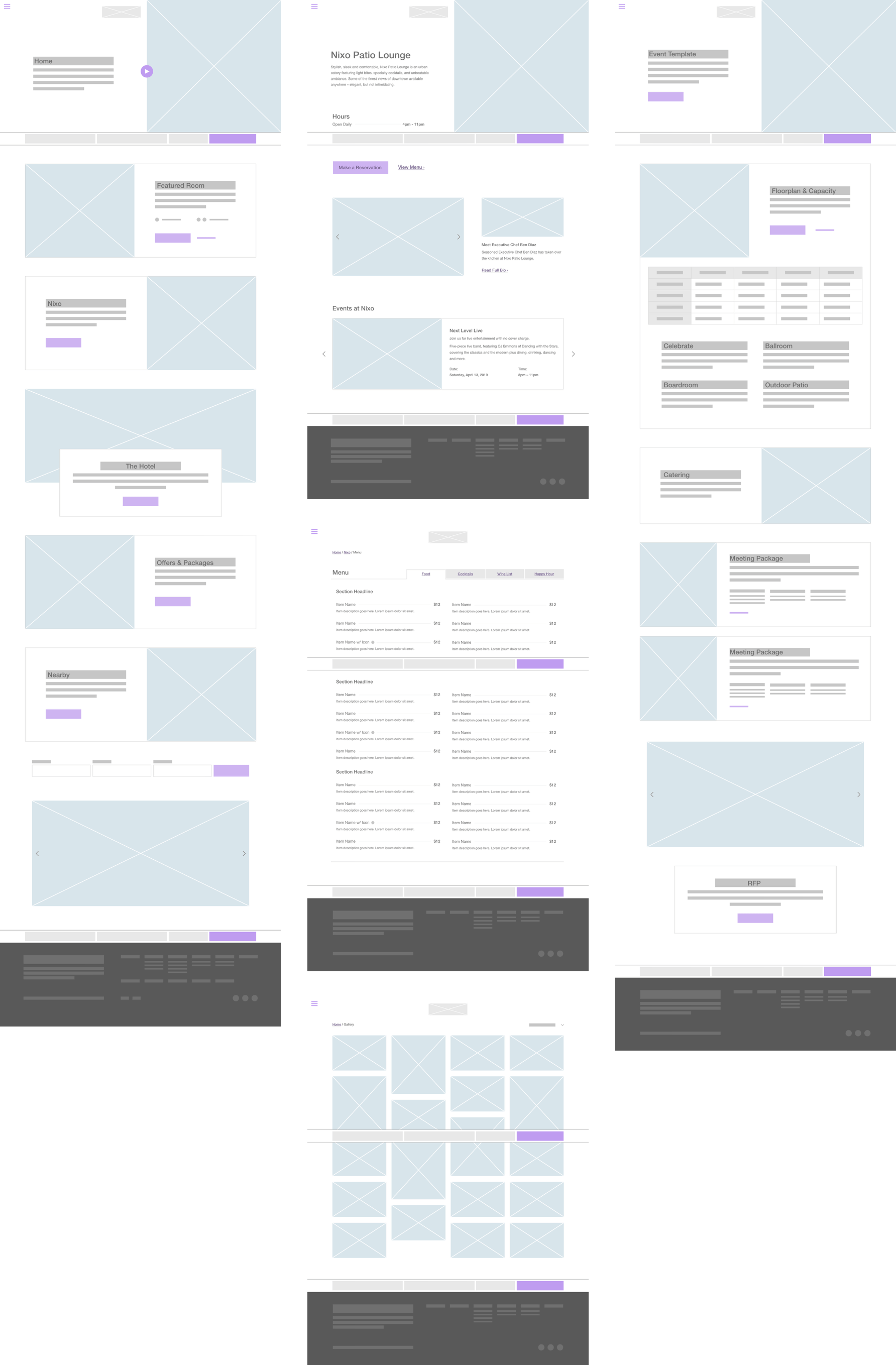 First wireframe concepts.