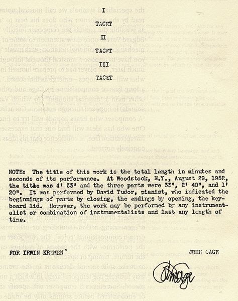 John Cage's original score