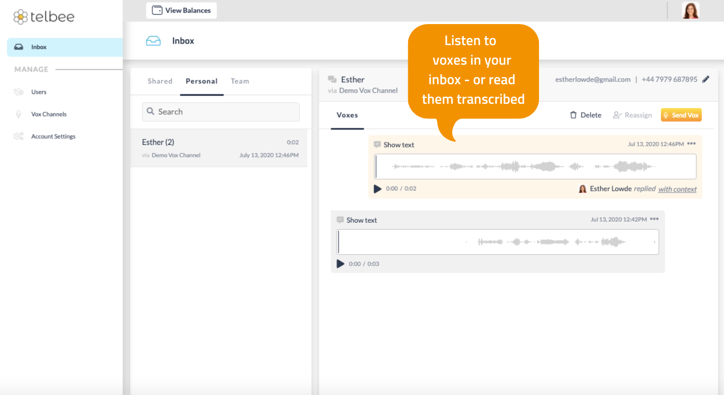 voice messaging