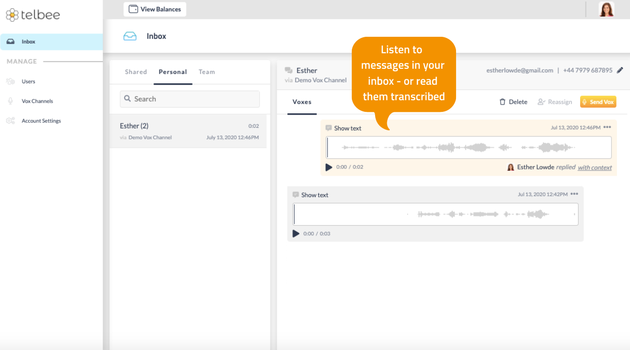 visual voicemail