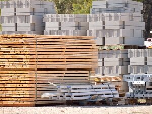 Stacked Materials at Job Site