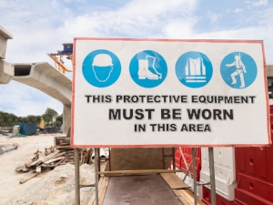 PPE Required Sign on Construction Site
