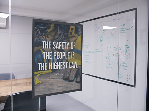 Framed Safety Poster by Conference Room
