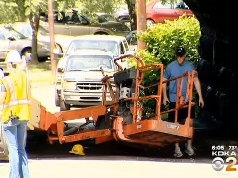 Scene of Tragic Incident with Man Lift