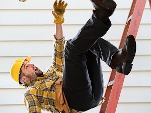 Construction Worker Falling Off Ladder