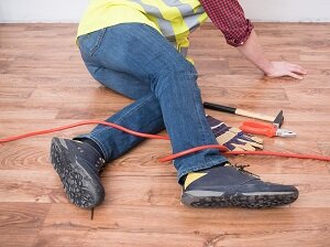 Worker Fell, Legs Twisted in Extension Cord