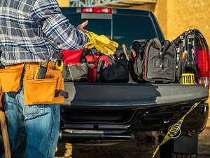 Construction Worker, Organized Truck Bed