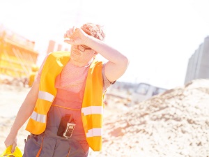 Construction Worker Sweating in the Heat