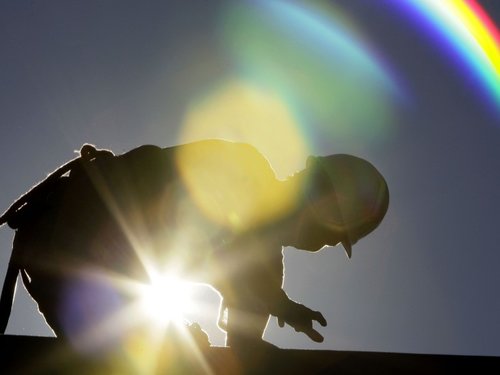 Outdoor Construction Worker, Working in the Sun