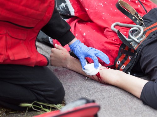 First Responder Providing First Aid