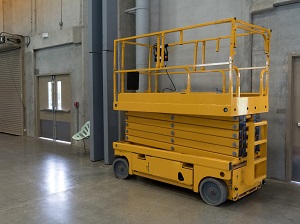 Scissor Lift Stored Indoors, Not in Use
