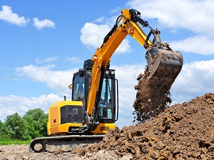 Excavator on Construction Site
