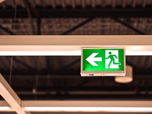 Exit Sign in Warehouse