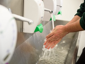 Employee Washing Hands