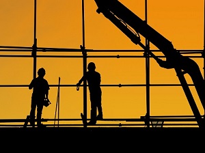 Two Construction Workers on Construction Site