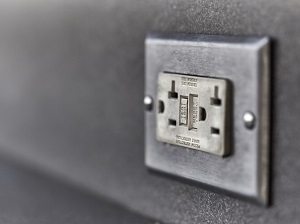 A GFCI in a wall socket.
