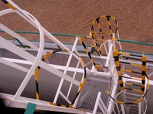 A fixed ladder.