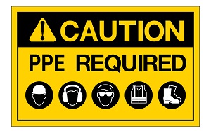 Caution PPE Required Sign