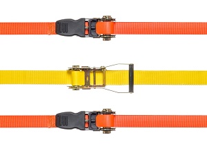 Orange and yellow tie-down straps.