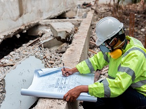 Supervisor preparing for demolition project.