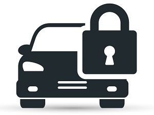 An icon of a car and a lock that represents Keep Your Car Locked.