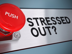 Emergency stop button that says Stressed Out?
