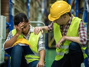 A worker who seems really stressed out.