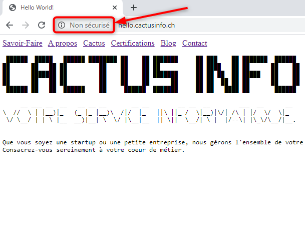 Site web sans certificat