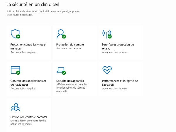 WIndows Centre sécurité Defender