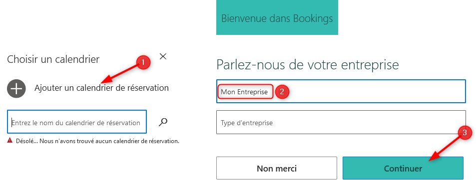 Installation Microsoft Bookings