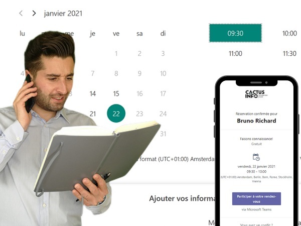 Microsoft Bookings prendre rendez-vous en ligne