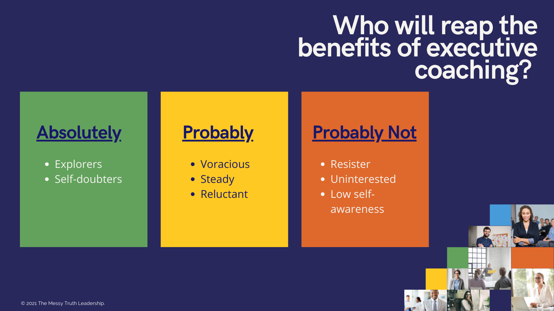 Who will benefit from executive coaching?