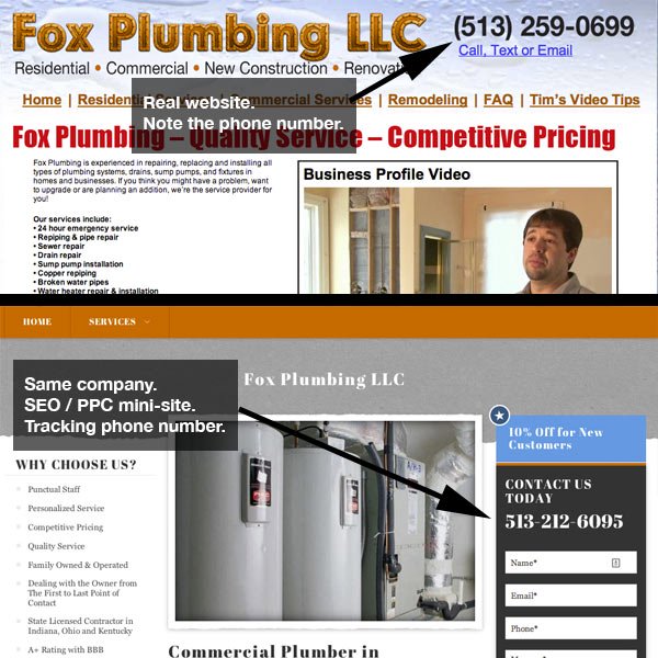 Example Local SEO / PPC Mini Site