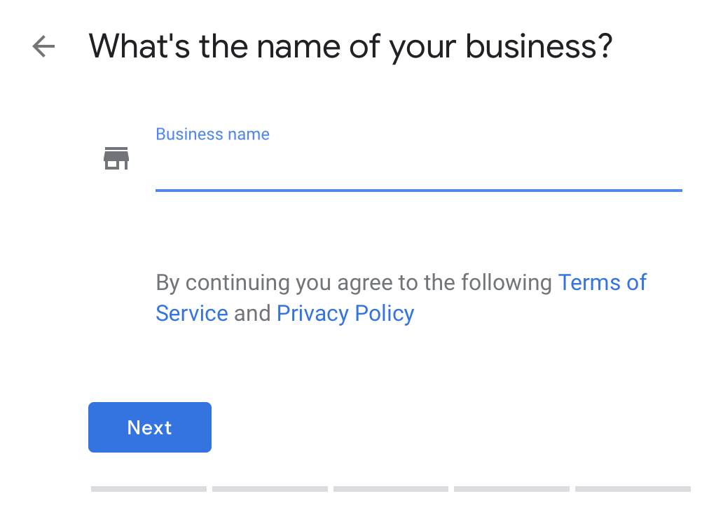 Enter google my business name