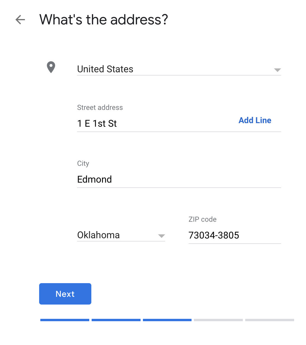 address google my business