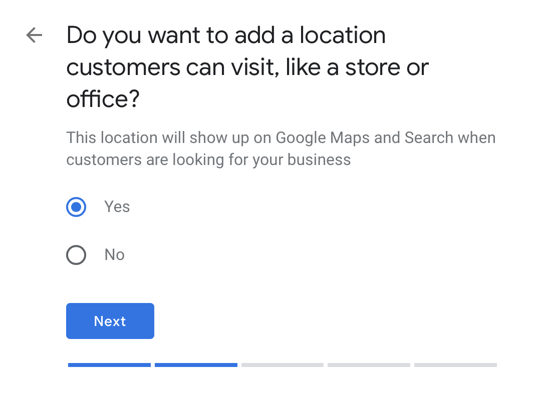 physical location google my business