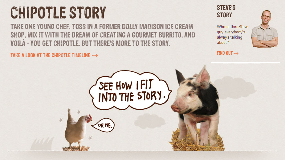 In Chipotle's story, all the animals are safe and happy.
