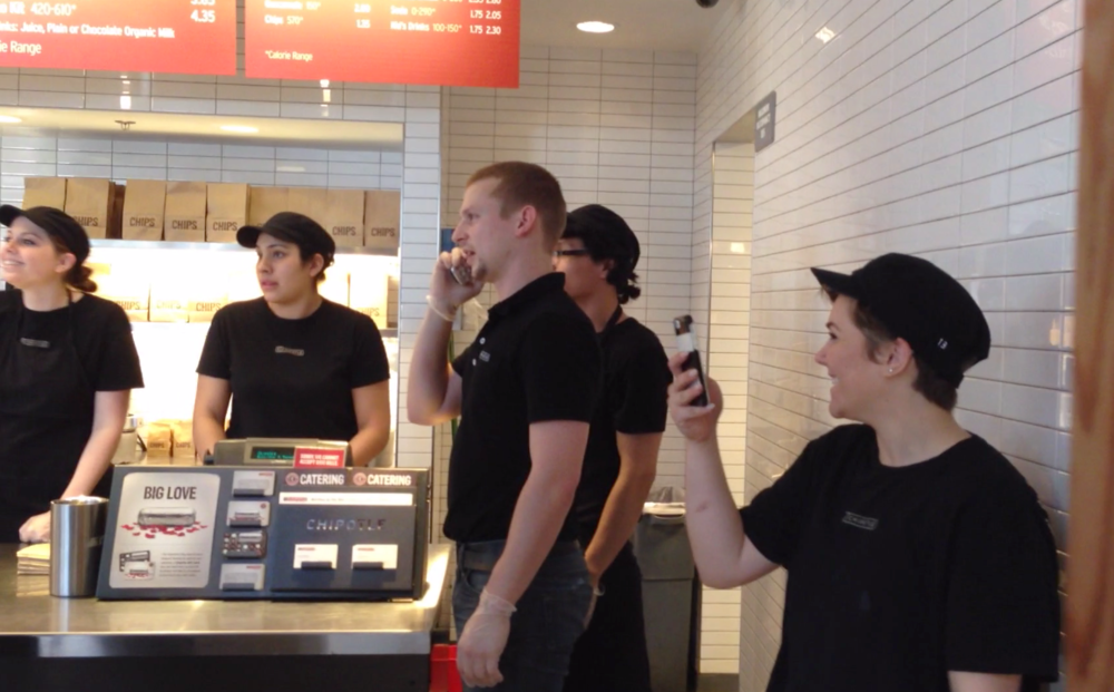 At our recent San Francisco protest, Chipotle employees smiled and took photos while the manager -- on cell phone -- yelled and fumed.