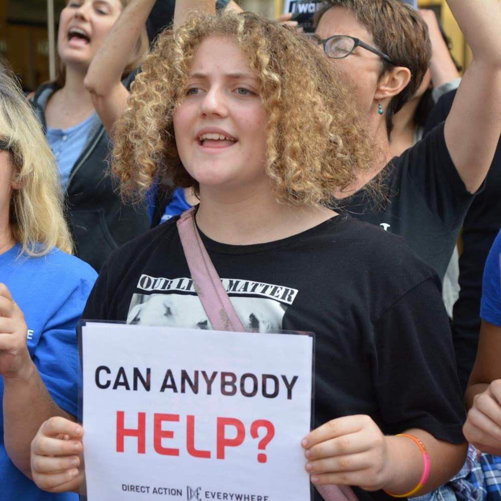 Activist Zoe Rosenberg speaking powerfully for animal liberation.