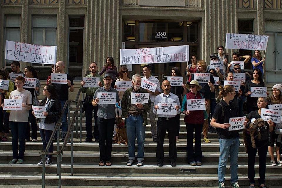 A rally outside Berkeley City Hall