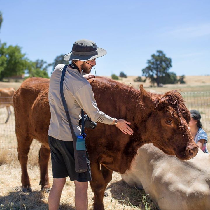 Spending time with animals on sanctuaries helps us see them as individuals who have specific physical, social, and emotional needs just like humans do. It also helps us more easily imagine a world in which humans and non-humans coexist peacefully. Photo of Don and I at Farm Sanctuary in Orland, CA. by Rein Hold